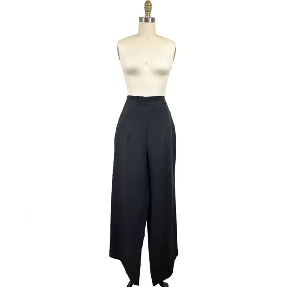 Vixen Micheline Pitt Black vacation high waisted wide leg slack pants XL - Picture 3 of 5